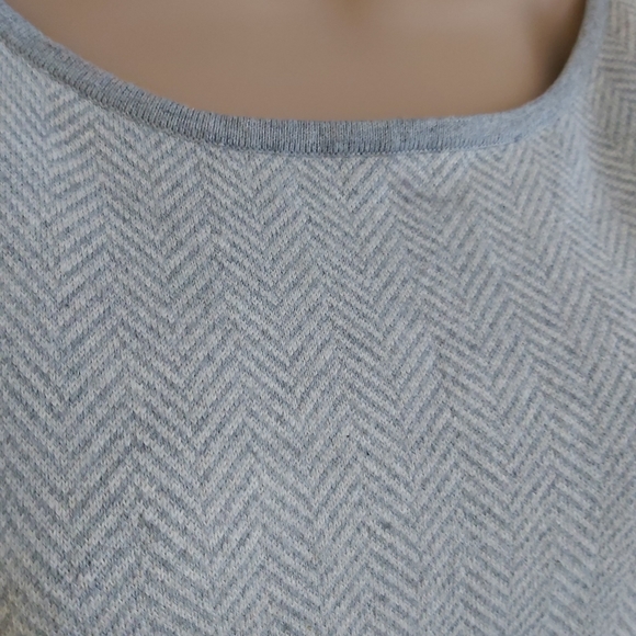 Ralph Lauren chevron chunky knit sweater dress bell long sleeves XL gray midi - Picture 3 of 13